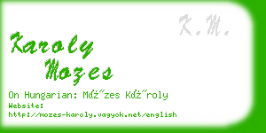 karoly mozes business card