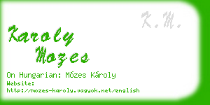 karoly mozes business card